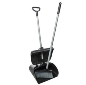 Plastic Black Lobby Dust Pan With Brush Set